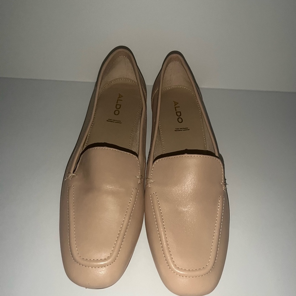 Aldo Nude Pink Leather Loafers